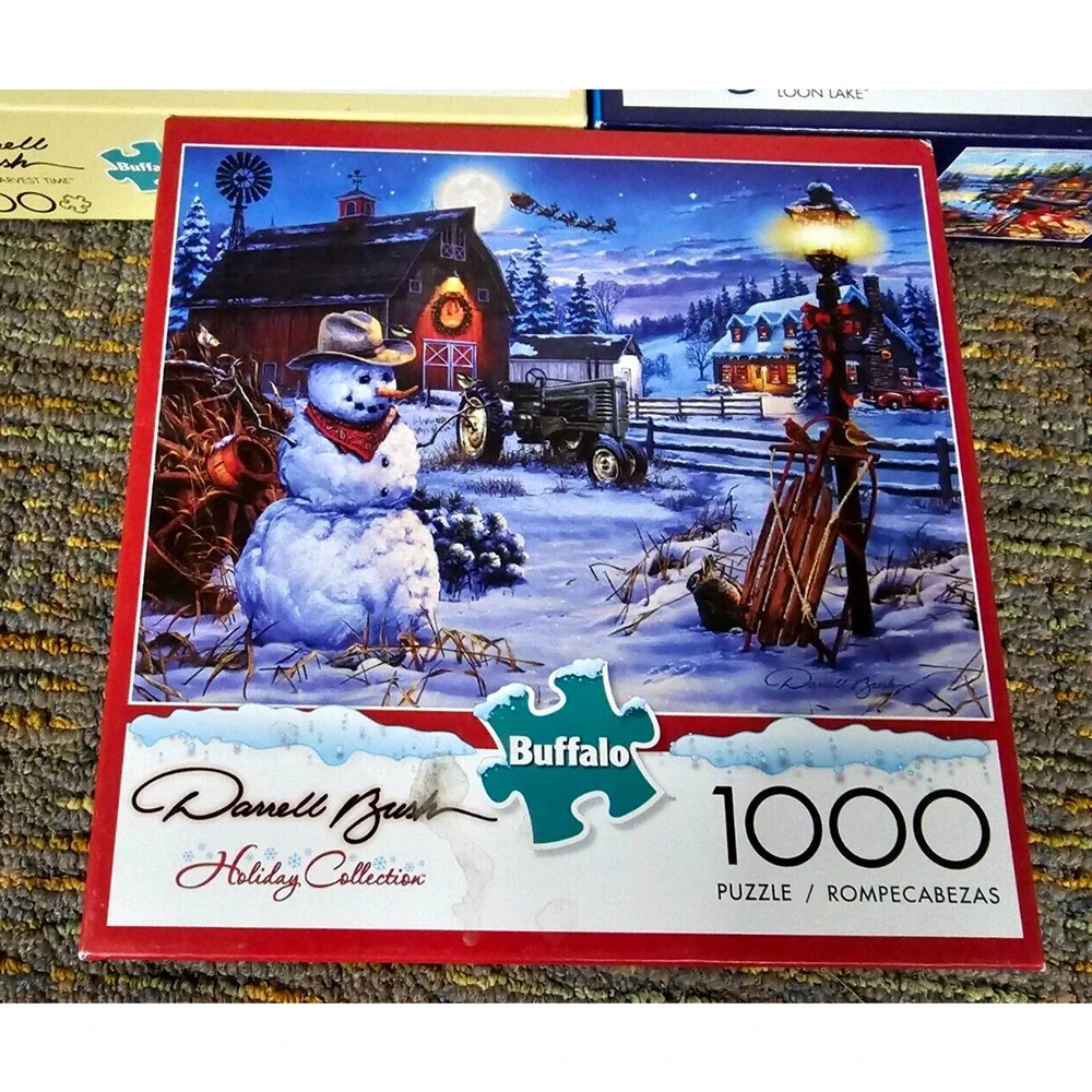 Puzzle Lot of 3 Complete! Darrell Bush Puzzle Farm - Christmas Farm & Lake